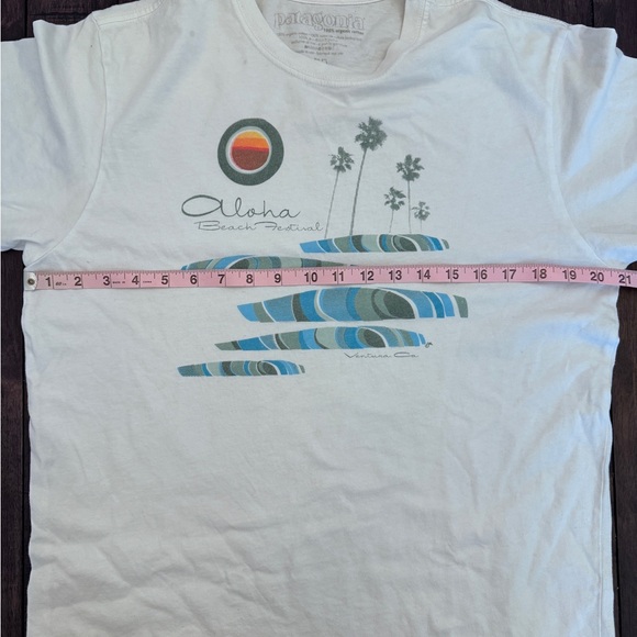 Patagonia Shirt Mens Medium White Alpha Outdoors Hiking Casual Crew Logo - Picture 5 of 5